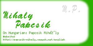 mihaly papcsik business card